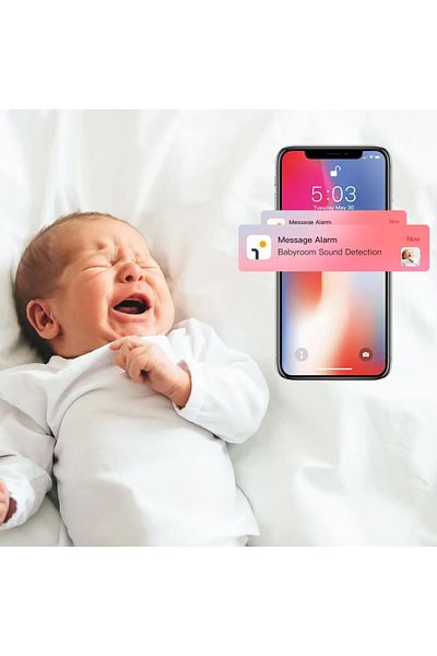 Smart Vibe Hellokid™ 4tview 2k 3in1 Wireless Wifi Baby Monitor Ambient Lights, 3000 Mah, Phone App