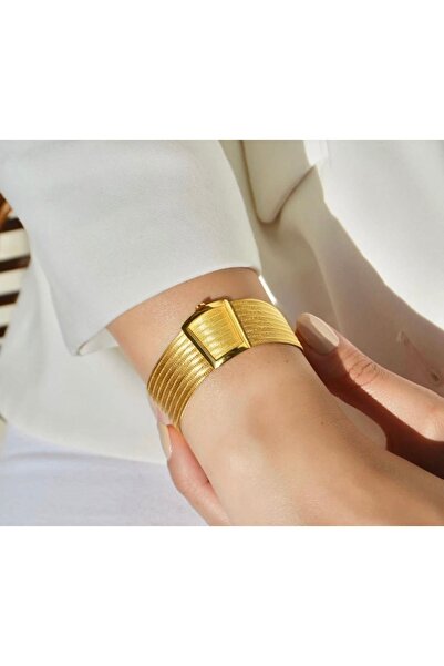Çgk Çiğdem Gürel Kuyumculuk 9 Sıralı Taşsız 8 Ayar Trabzon Hasır Altın Bileklik