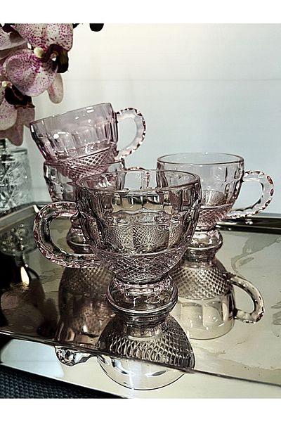 DECOSTYLE Coco Colorful 4-Piece Teacup Pink