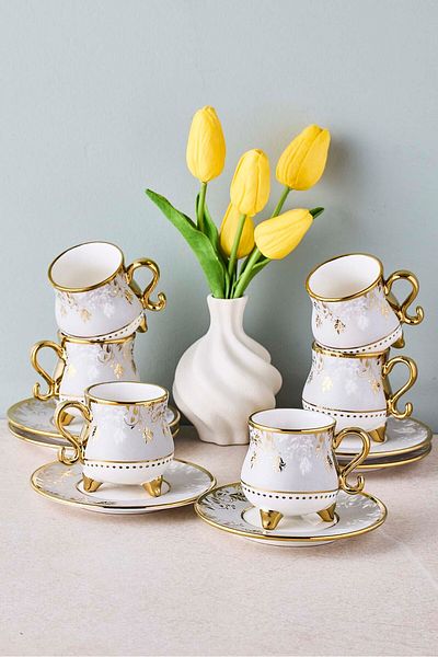 Perotti Ottoman 6-Person Porcelain Coffee Cup Set