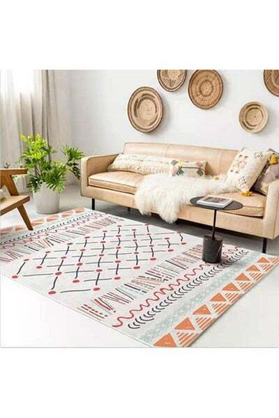 HALAMODO Simple Modern Style Living Room Carpet Polypropylene Rectangle Multicolour 140x200cm