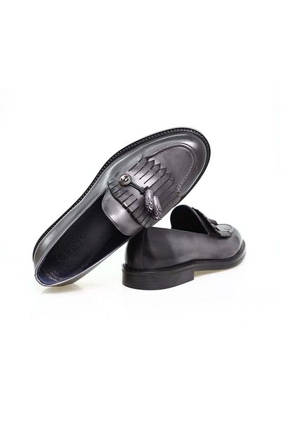 Butik Gray Color Laceless Genuine Leather Men's Shoes