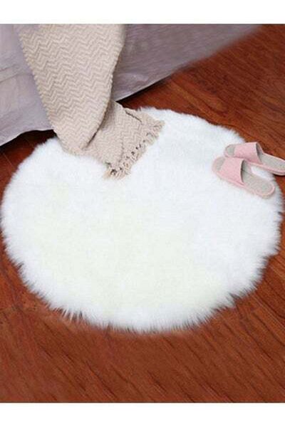 HALAMODO Soft Fluffy Home Rugs White 45x45cm