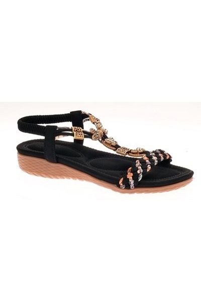 Voyager Women's Beaded Accessory Comfortable Soft Sole Sandals B106