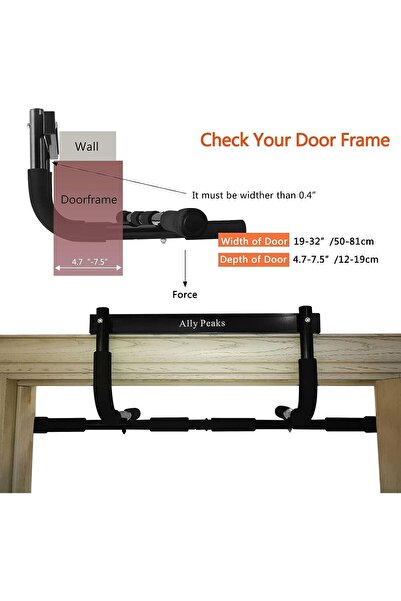 fulina Upgrade Pull Up Bar for Doorway, Max Capacity 440 lbs Chin Up Bar, for Home
