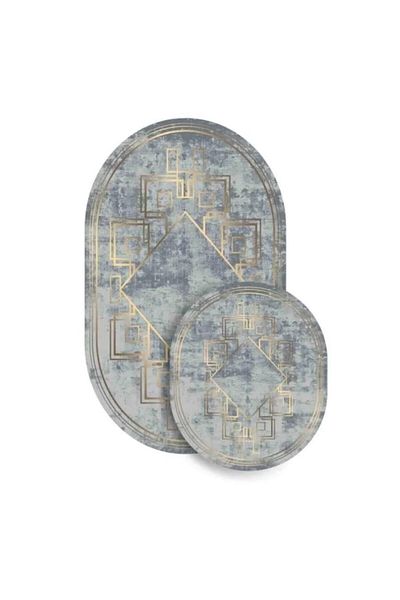 Bayev Digital Printing Multi-Purpose 2-Piece Bath Mat Set 0563