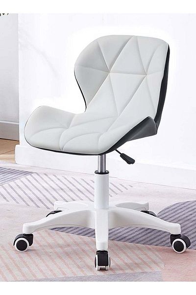 Taimi Ergonomic Desk Chair with Adjustable Height, Study Chair, Stylish Design Padded Cushion White/Black
