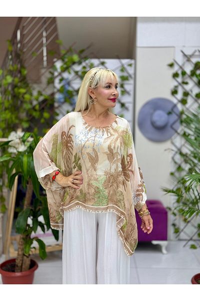 Punta Otantik Yg2063-3 Italian Silk Blouse