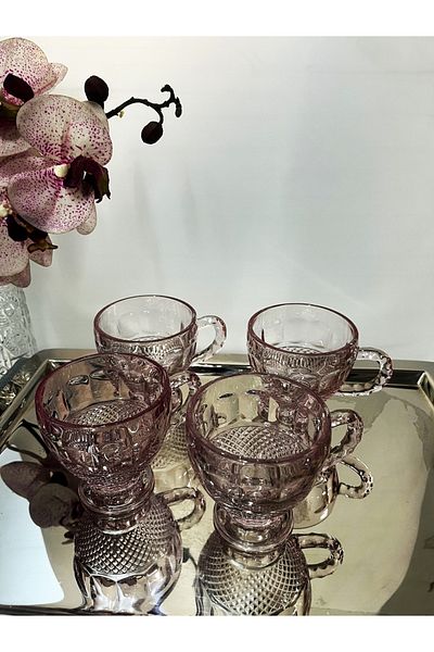 DECOSTYLE Coco Colorful 4-Piece Teacup Pink