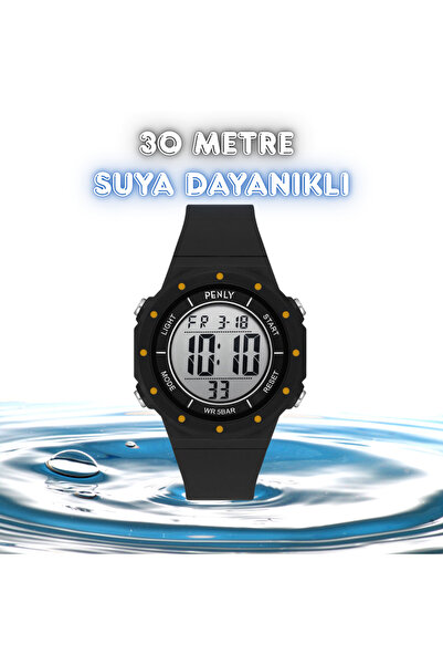 Waterproof Digital Wrist Watch 356 Model Black Yellow 4 Colors Stopwatch- 5atm with alarm