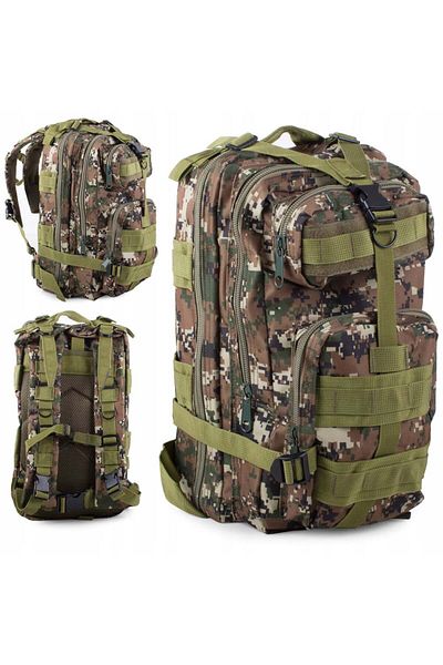 CRACOS Camouflage Tactical Backpack, ®, 43x25x24 Cm, 30l, Military Green, Hiking, Multiple Compartments