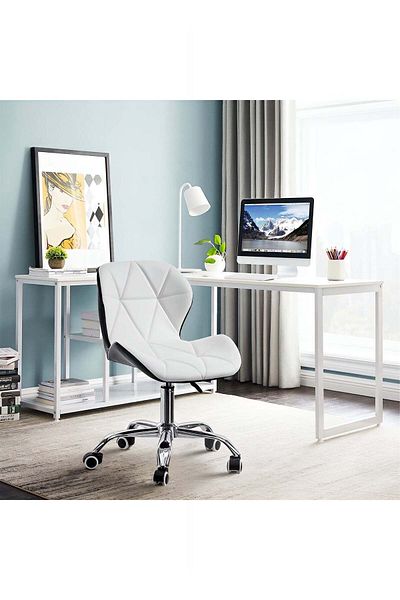 Taimi Ergonomic Desk Chair with Adjustable Height, Study Chair, Stylish Design Padded Cushion White/Black