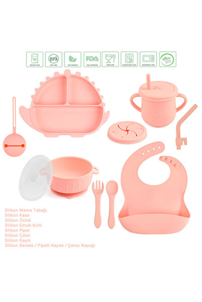 jojobebek Silikon Beslenme Seti, Mama Tabağı, Kase, Pipet, Bardak, Emzik Kılı...