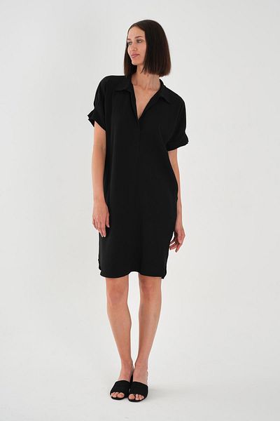 ALEXANDERGARDI Plus Size Black Shirt Dress