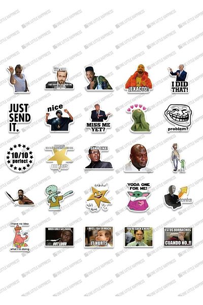 One Little Happiness Funny Mem Sticker 1St Series Laptop Notebook Phone Case Sticker Set