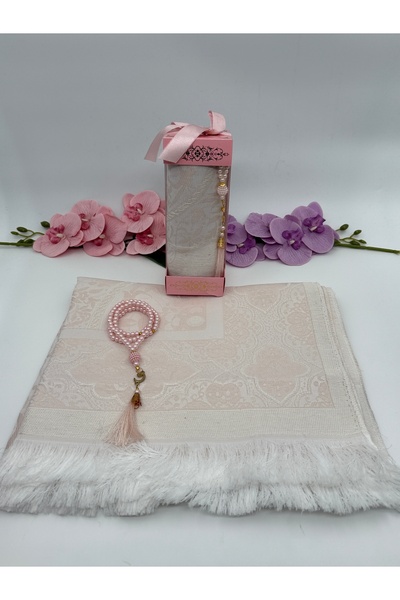 Uğurlu Hac uzun asetat seccade tesbih set