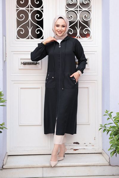 Neva Style Husă cu glugă neagră Hijab 511s