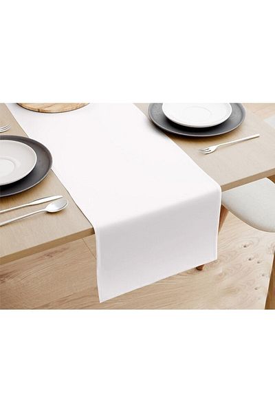 Kotonia Home Față de masă simplă - 45x180 cm, cretonă, 100% bumbac, albă