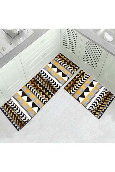 HALAMODO Triangle Pattern Patchwork Kitchen Floor Mat Multicolour 40X60centimeter