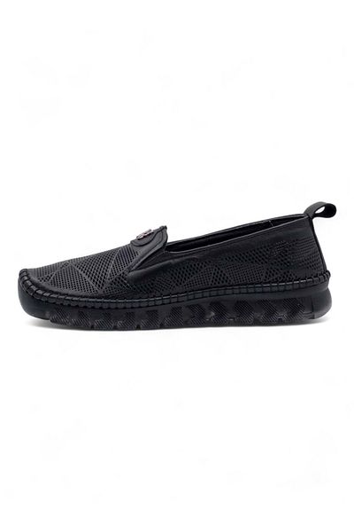 Shoes Mr White Buckle Detail Transparent Sole Genuine Leather Women's Daily Shoes Black