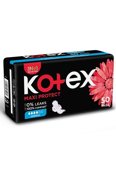 Kotex Maxi Protect Thick Normal Size Sanitary Pads with Wings 50pcs
