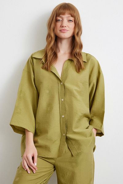 Never more Fakir Sleeve Oversize Shirt Green