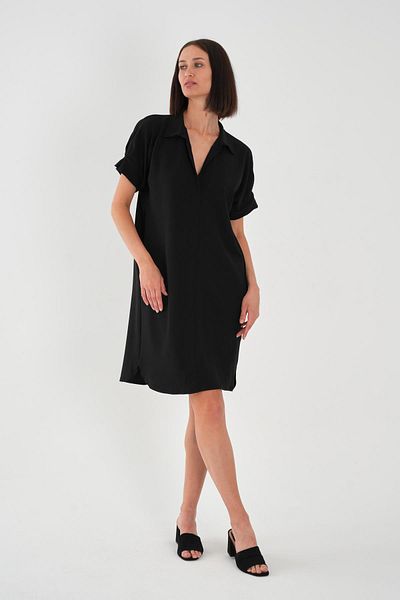 ALEXANDERGARDI Plus Size Black Shirt Dress