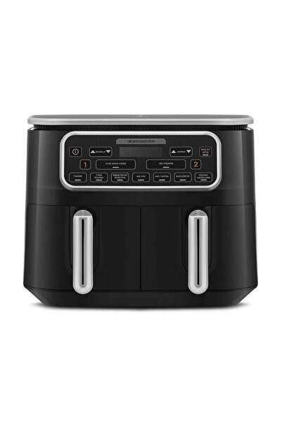 Karaca Air Pro Cook Duo Tandır XXXL 4+4 Litre Airfryer Fritöz Black Silver 8 Kişilik
