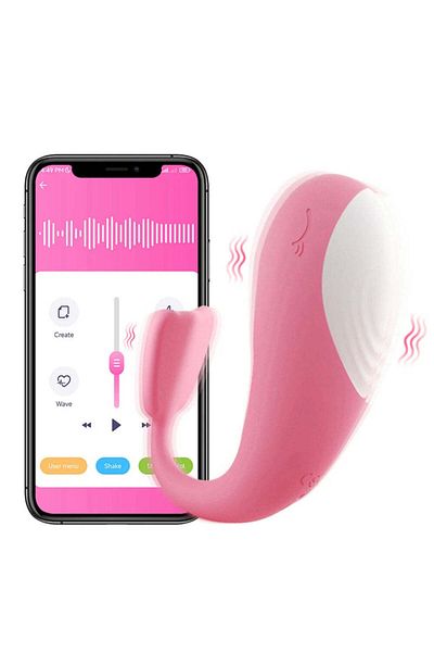WildFashion Vibrator SMART tip ou, in forma de balena, controlabil si de pe telefon, Mov TOY360-11