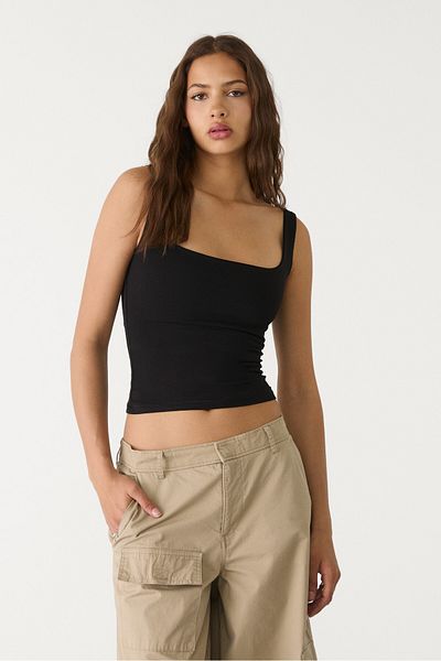 Stradivarius Tank top with a square-cut neckline