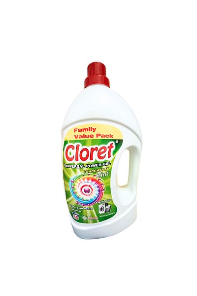 Cloret Universal 2 in 1 Power Gel Liquid Laundry Detergent 3L