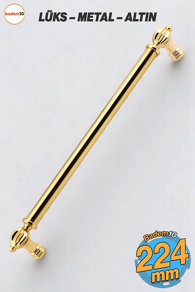 Badem10 Defne Metal Gold Mâner auriu 224 mm Mobilier Sertar Dulap Bucătărie Dulap Ușă Mânere Kulb Mâner