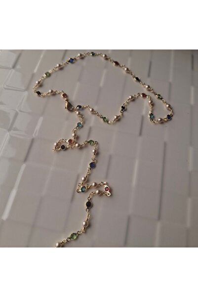 azra takı tasarım Y' Necklace Handmade, Zircon Stone, Multi-Use Women's Necklace