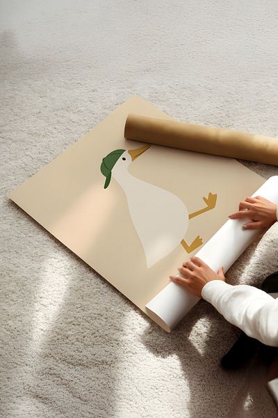 Home Διακόσμηση Παιδικού Δωματίου Duck in the Hat Scandinavian, Διακόσμηση Παιδικού Δωματίου Bohemian χωρίς πλαίσιο
