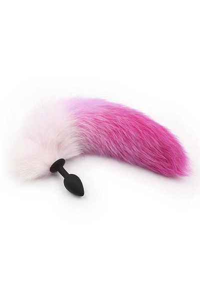 WildFashion Anal plug (Butt Plug) made of rubberized silicone with long colored fox tail, TOY399A-55