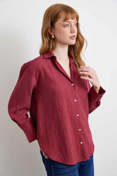 Never more Parallel Striped Shirt Claret Red