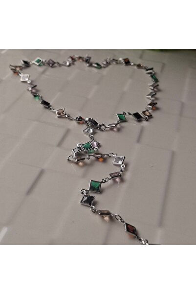 azra takı tasarım Y' Necklace Handmade, Zircon Stone, Multi-Use Women's Necklace