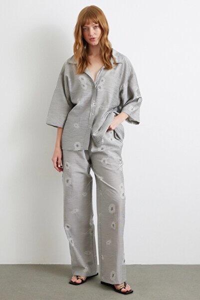 Never more Casual Trousers with Back Pocket Gray