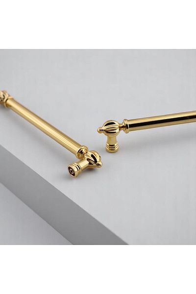 Badem10 Defne Metal Gold Mâner auriu 224 mm Mobilier Sertar Dulap Bucătărie Dulap Ușă Mânere Kulb Mâner