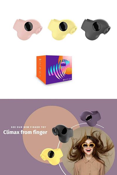 WildFashion Vibrator clitoridian cu suport pentru deget cu multiple moduri de vibratii, Galben TOY358-9