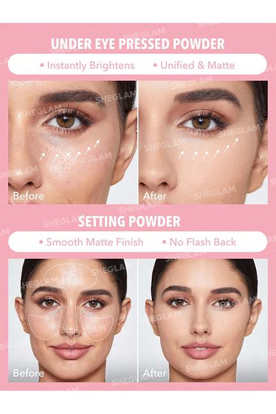 SHEGLAM بودرة تثبيت الوجه وتحت العين إنستا-ريدي - ديو بابلجم