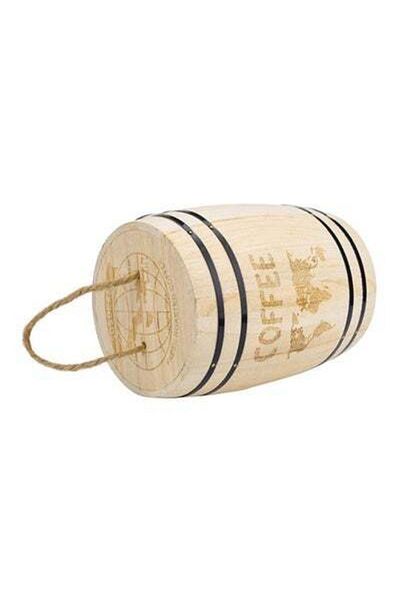HALAMODO Airtight Wooden Coffee Bean Container Beige 6.9 x 4.5inch