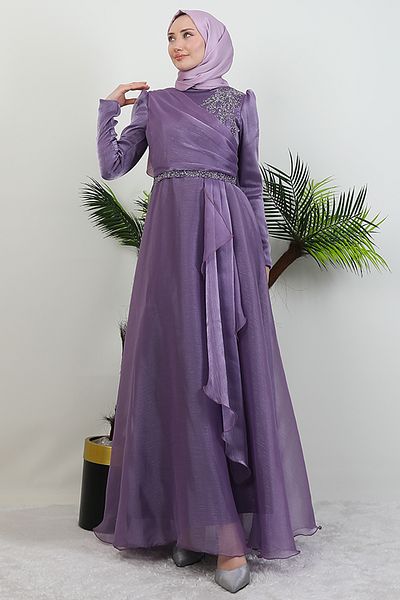 Giza Giyim Eliza Hijab βραδινό φόρεμα λιλά