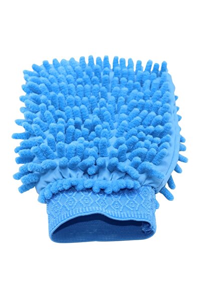 OEM Microfiber glove for car washing and miscellaneous, wiping and polishing, 2 sides, blue