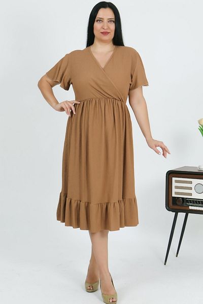 tarzımsüper Μοντέλο Comfort με διπλό στήθος με διπλό στήθος 4 εποχών, μισό μανίκι φόρεμα