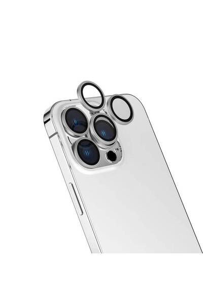 System Com Apple iPhone 16 Pro Max Sys Cl-15 Anti-Fingerprint Anti-Reflective Camera Lens Protector-Silver