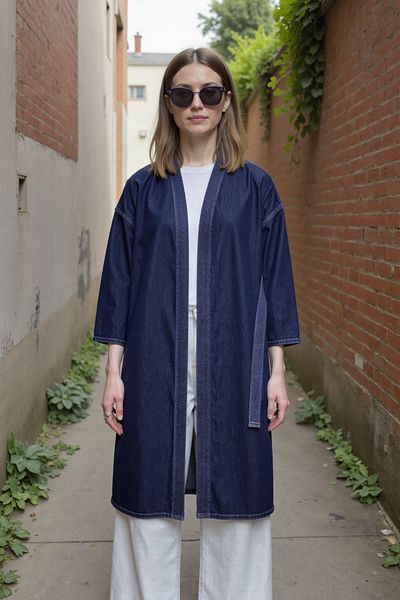 ENZİM JEANS Kimono din denim pentru femei