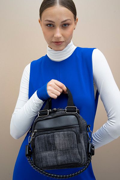 Matthew Cox Denim Shoulder Backpack and Crossbody Bag