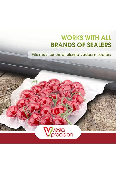 Vesta Precision Set of 25 Vesta Precision vacuum food bags, plastic, transparent, 27.9 x 40.6 cm