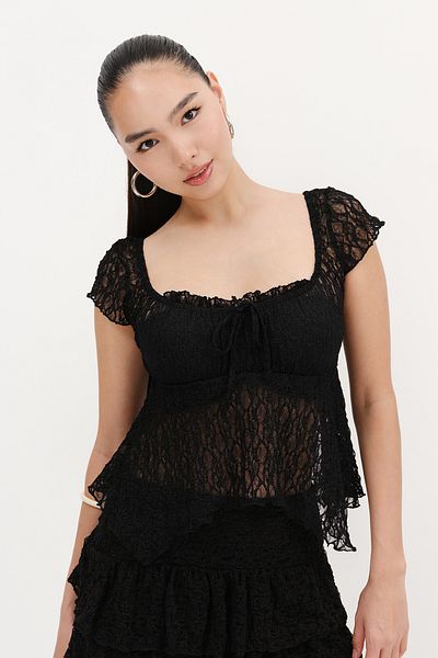 Addax Transparent Lace Blouse B17281